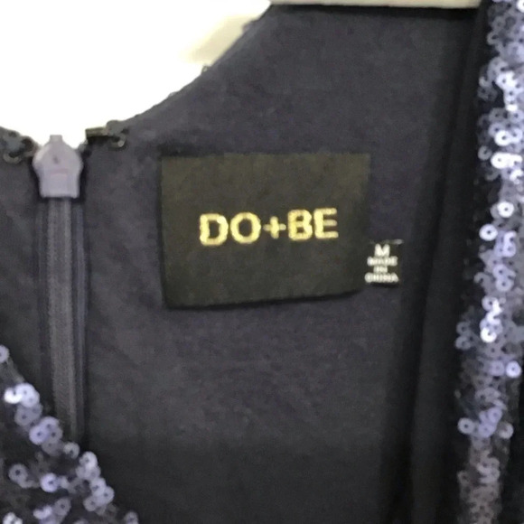 DO+BE Women’s All Sequined Party Special Occasion Bodycon Dress Dark Blue Size M - Picture 7 of 8